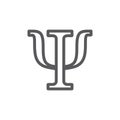 Psi symbol isolated on white background. Psychology icon. Vector Royalty Free Stock Photo