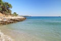 Psili Ammos beach , in Thasos island Royalty Free Stock Photo