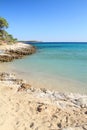 Psili Ammos beach , in Thasos island Royalty Free Stock Photo