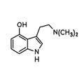 Psilocin chemical formula doodle icon, vector illustration Royalty Free Stock Photo