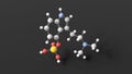 psilocybin molecule, molecular structure, psychedelic prodrug, ball and stick 3d model, structural chemical formula with colored