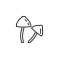 Psilocybin Mushrooms line icon