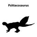 Psittacosaurus dinosaur silhouette Royalty Free Stock Photo