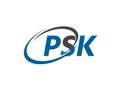 PSK letter creative modern elegant logo design Royalty Free Stock Photo