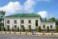 Pskov, the facade of a modern hotel building on Kalinina street