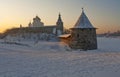 Pskov Kremlin in Sunrise Royalty Free Stock Photo