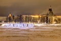Russia, Pskov, 20, January, 2018: The Pskov Kremlin in the winter, the Pskov region, Pskov Krom Royalty Free Stock Photo
