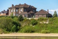 Pskov, a modern mansion on the banks of the Velikaya river