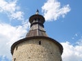 PSKOV, RUSSIA. Fragment of the Kutekrom tower of the Pskov Krom Kremlin, close-up Royalty Free Stock Photo