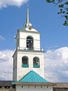 PSKOV, RUSSIA. St. Trinity Cathedral Bell Tower in Pskovsky Krom Kremlin Royalty Free Stock Photo