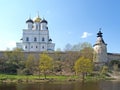 PSKOV, RUSSIA. View of Pskovsky Krom Kremlin from the side of the Pskova River Royalty Free Stock Photo