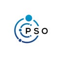 PSO letter technology logo design on white background. PSO creative initials letter IT logo concept. PSO letter design Royalty Free Stock Photo