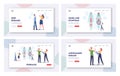 Psoriasis Landing Page Template Set. Tiny Doctor Character Show Affected Areas on Human Body. Autoimmune Skin Disease Royalty Free Stock Photo