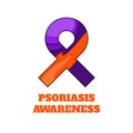 Psoriatic arthritis awareness papercut ribbon