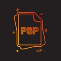 PSP file type icon design vector Royalty Free Stock Photo
