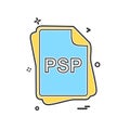 PSP file type icon design vector Royalty Free Stock Photo