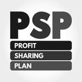 PSP - Profit Sharing Plan acronym, business concept background Royalty Free Stock Photo