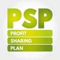 PSP - Profit Sharing Plan acronym, business concept background Royalty Free Stock Photo