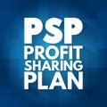 PSP - Profit Sharing Plan acronym, business concept background Royalty Free Stock Photo