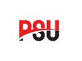 PSU Letter Initial Logo Design Vector Illustration
