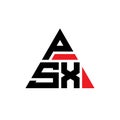 PSX triangle letter logo design with triangle shape. PSX triangle logo design monogram. PSX triangle vector logo template with red Royalty Free Stock Photo