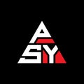 PSY triangle letter logo design with triangle shape. PSY triangle logo design monogram. PSY triangle vector logo template with red Royalty Free Stock Photo