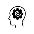 Black solid icon for Psych, psychologist and brain