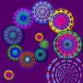 Psychadelic disco circles violet