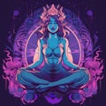 Psyche Greek Goddess Of The Soul purple image generative AI