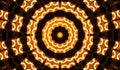 Psychedel yellow and black kaleidoscope with stars. Optical expansion illusion