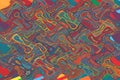 Psychedelic abstract background with colorful interweaving paint stains