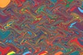 Psychedelic abstract background with colorful interweaving paint stains