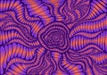 Psychedelic abstract colorful alien fantastic flower. Gradient neon violet, orange colors. Decorative surreal maze of ornament,