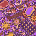 Psychedelic abstraction. Vector colorful  adorable background. Hippy style Royalty Free Stock Photo