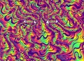 Psychedelic alien eyes with waves. Bright gradient colors. Fantastic art with ornamental eyes Royalty Free Stock Photo