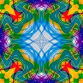 Psychedelic background, vintage abstract, prismatic polysimmetric tracery