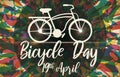 Bike over Psychedelic Background to Celebrate Bicycle Day, Vector Illustration