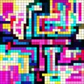 Psychedelic beautiful small colored pixels seamless pattern Royalty Free Stock Photo
