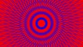 Psychedelic blue circles on the red background Royalty Free Stock Photo
