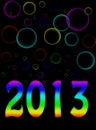 Psychedelic bubble background new year 2013 Royalty Free Stock Photo