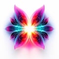 Psychedelic Butterfly Design: Abstract Illustration With Neon Glow And Religious Symbolism Royalty Free Stock Photo