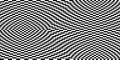 Psychedelic Checker Black and White Pattern. Abstract Distorted Checkerboard. Geometric Optical Illusion. Vector