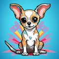 Psychedelic Chihuahua: Vibrant Cartoon Design With Guatemalan Art Influence