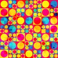 Psychedelic circle seamless pattern with grunge effect Royalty Free Stock Photo