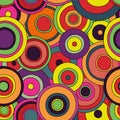 Psychedelic circles seamless pattern