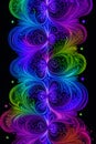 Psychedelic color line design concept on a black background