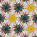 Psychedelic Colored Geometric Seamless pattern And Awesome Background