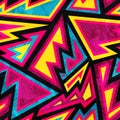 Psychedelic colored geometric seamless pattern