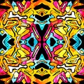 Psychedelic colored graffiti pattern vector illustration