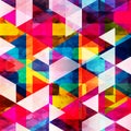 Psychedelic colored polygons geometric abstract pattern grunge texture Royalty Free Stock Photo